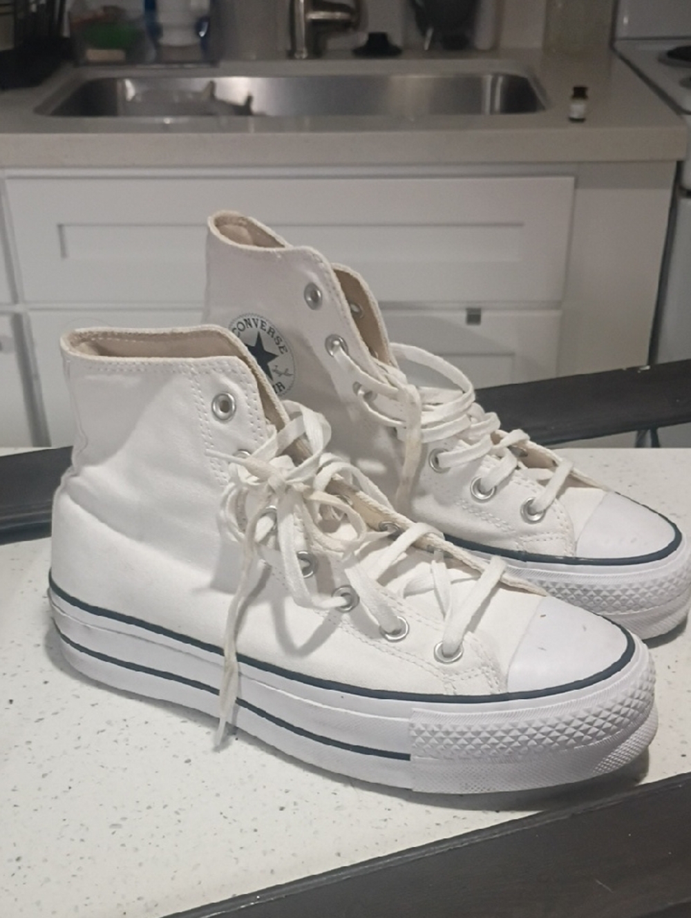Converse Women's Platform Chuck Taylor All Star High Top Sneakers - White